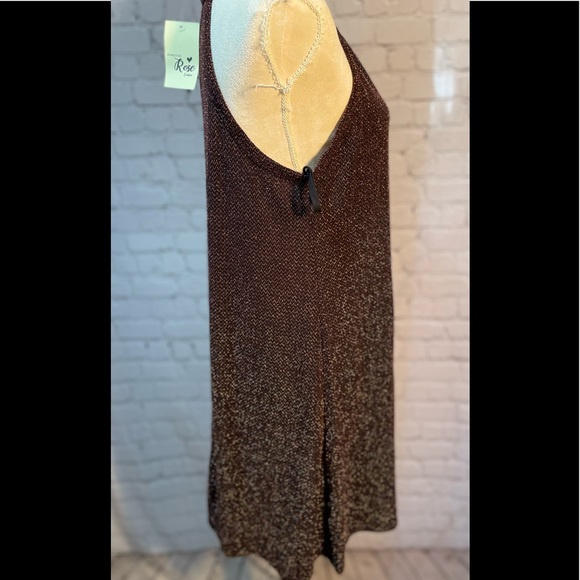 FOREVER ROSE couture WOMEN'S SLEEVELESS midi DRESS WITH burgundy glitter threads - Picture 8 of 16